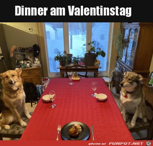 Dinner am Valentinstag