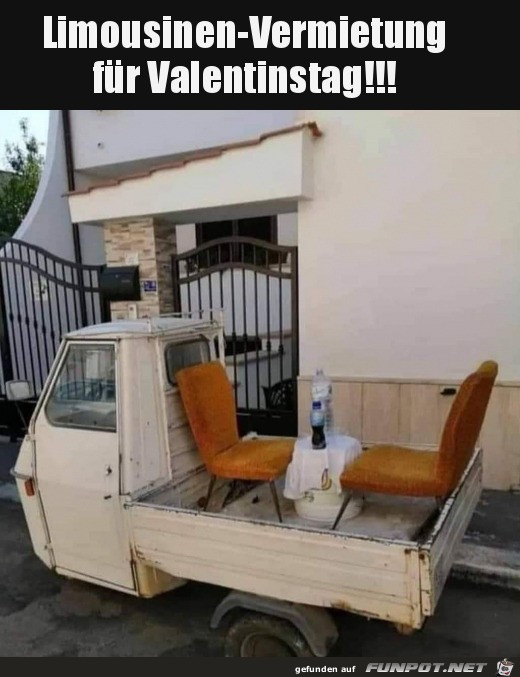 Limousinen-Vermietung fr den Valentinstag