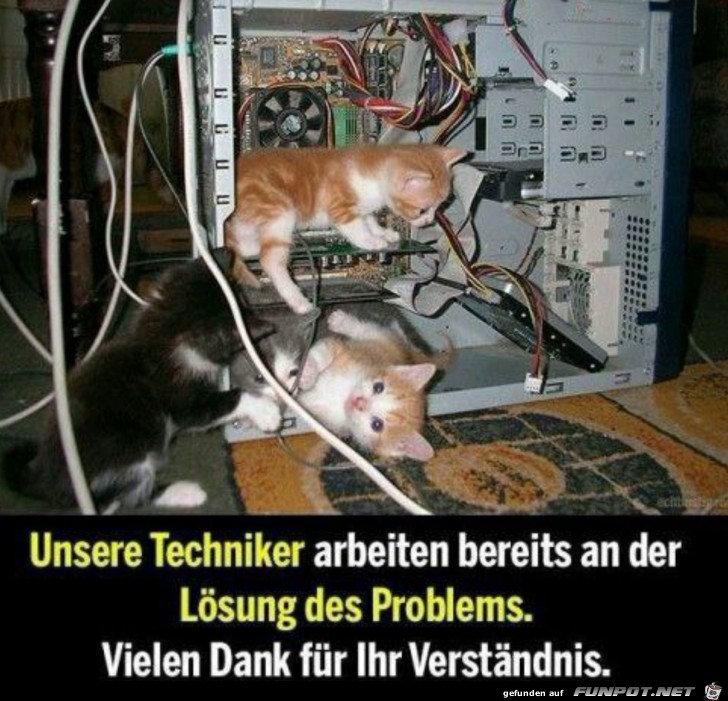 Die Techniker arbeiten dran