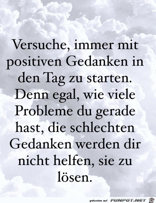 Mit positiven Gedanken starten