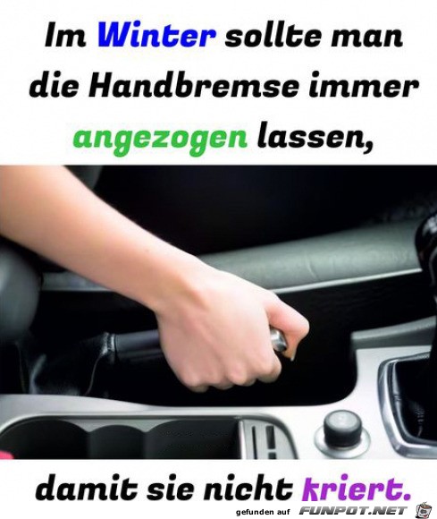 Handbremse angezogen lassen