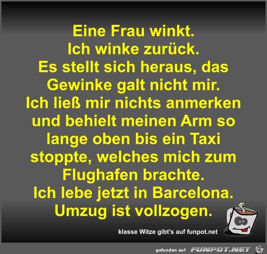 Eine Frau winkt Eine Frau winkt