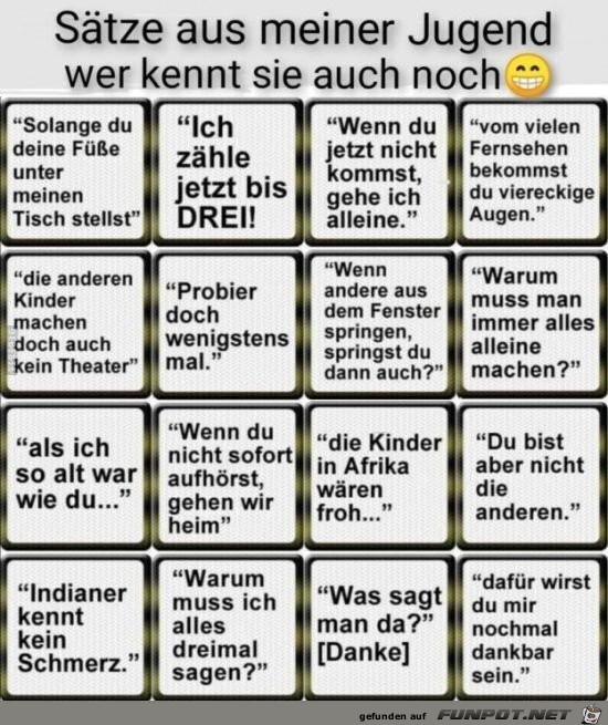 Sätze aus der Jugend Sätze aus der Jugend