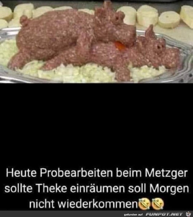 Metzgertheke eingerumt