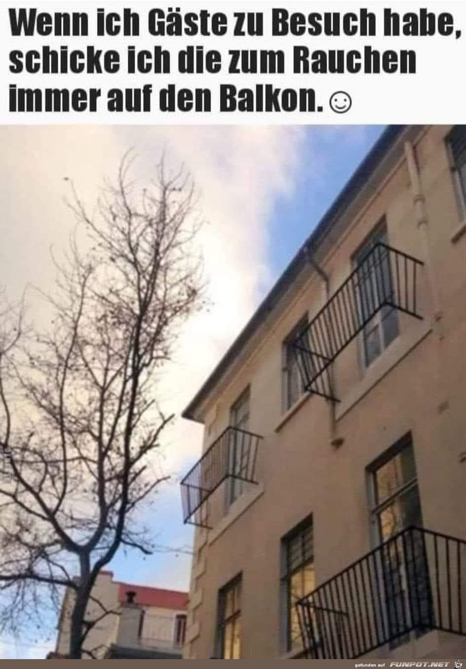 Auf den Balkon