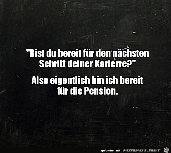 Bereit fr die Pension