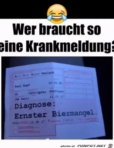 Krankmeldung Krankmeldung