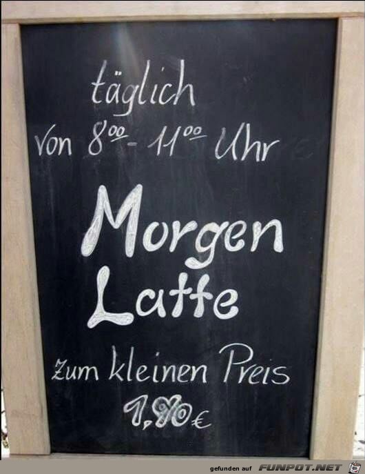 Morgenlatte zum kleinen Preis