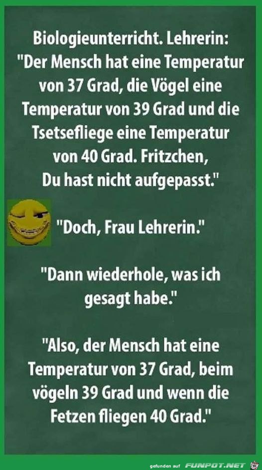 Fritzchen hat nicht aufgepasst