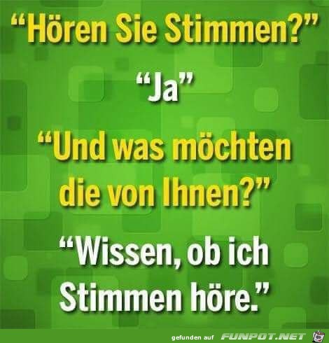 Hören Sie Stimmen? Hören Sie Stimmen?