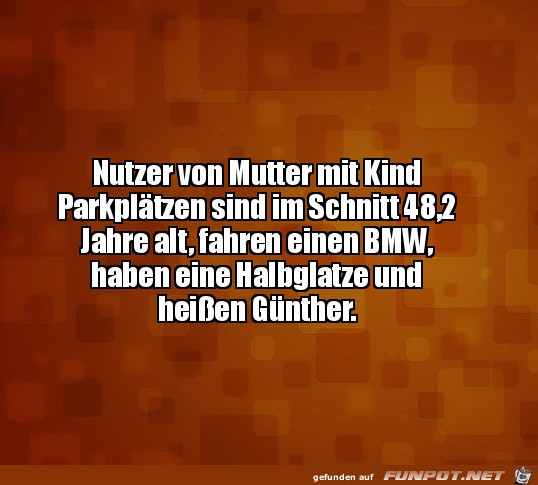 Nutzer von Mutter-Kind-Parkpltzen