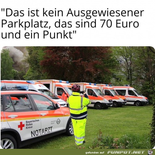 Kein ausgewiesener Parkplatz