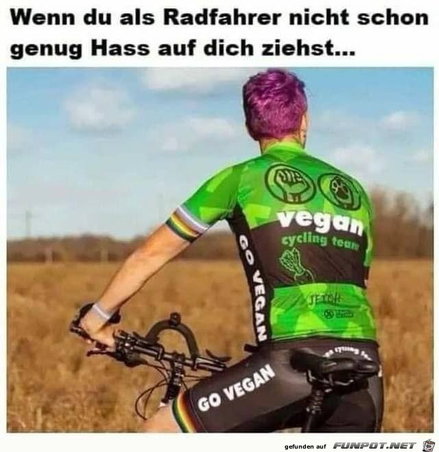Veganer Radfahrer
