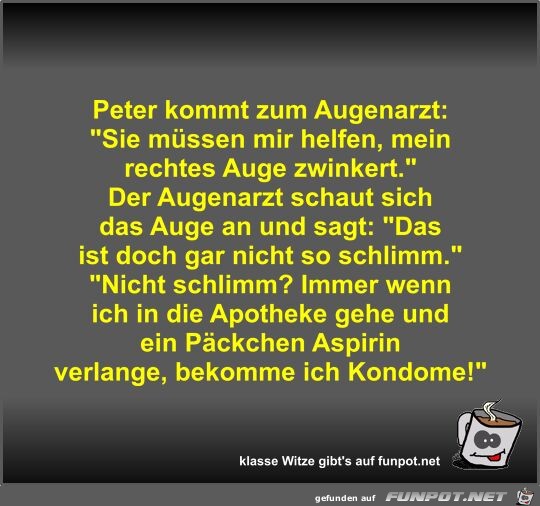 Peter kommt zum Augenarzt