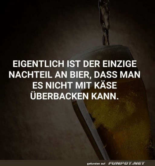 Nachteil an Bier