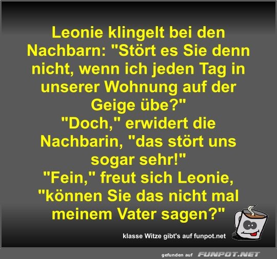 Leonie klingelt bei den Nachbarn