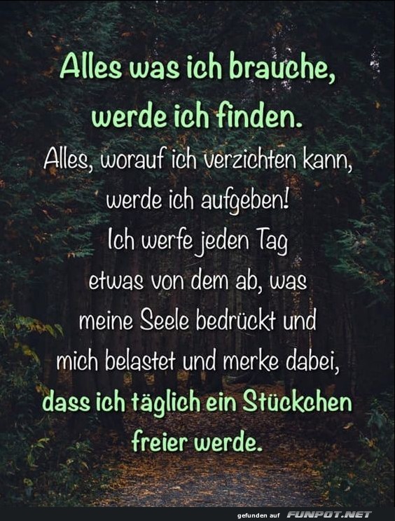 Herziger Spruch 'Alles Was Ich Brauche'