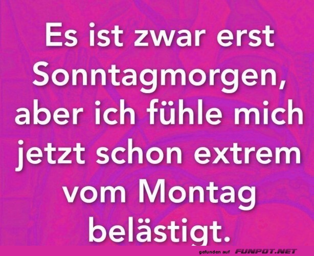 Vom Montag belstigt