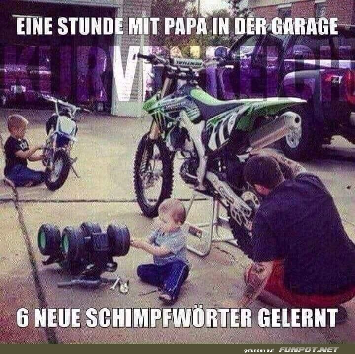 Eine Stunde in der Garage mit Papa