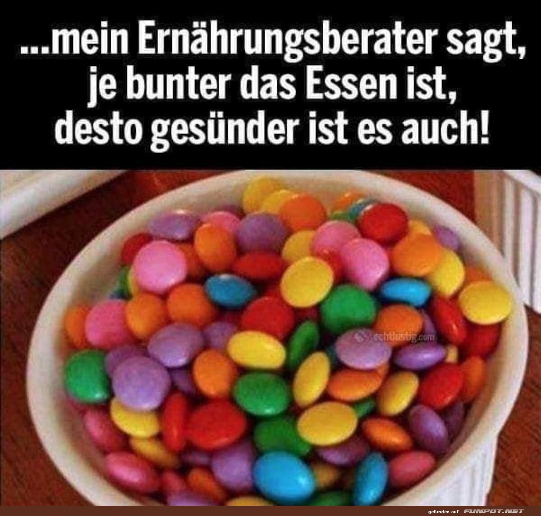 Buntes Essen ist gesund