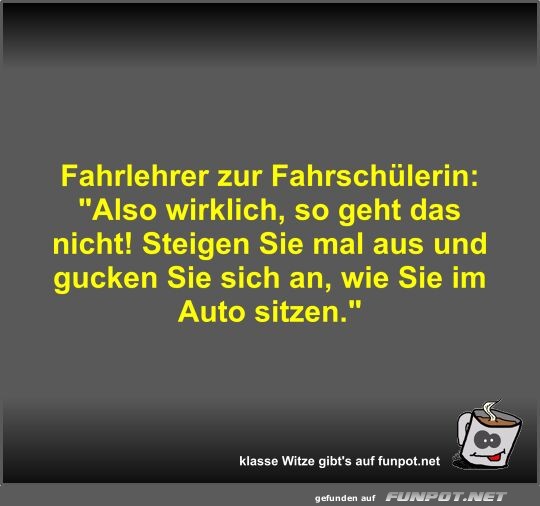 Fahrlehrer zur Fahrschlerin