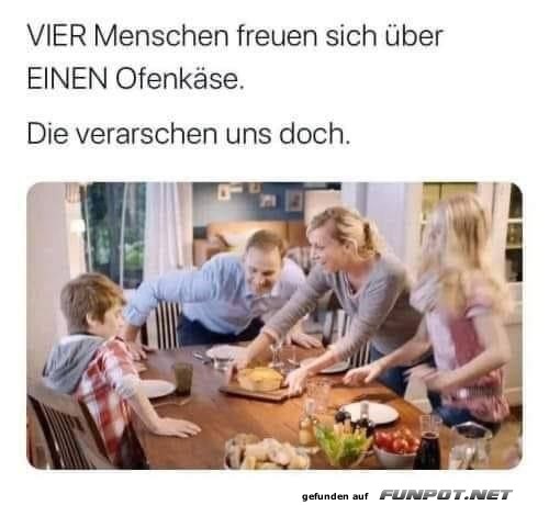 Ein Ofenkse fr vier Personen