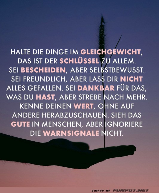 Sei bescheiden Sei bescheiden