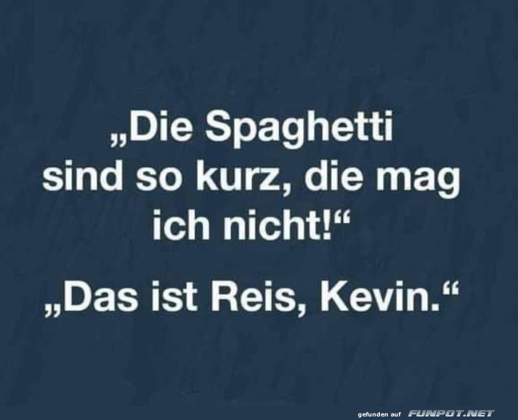 Zu kurze Spaghetti