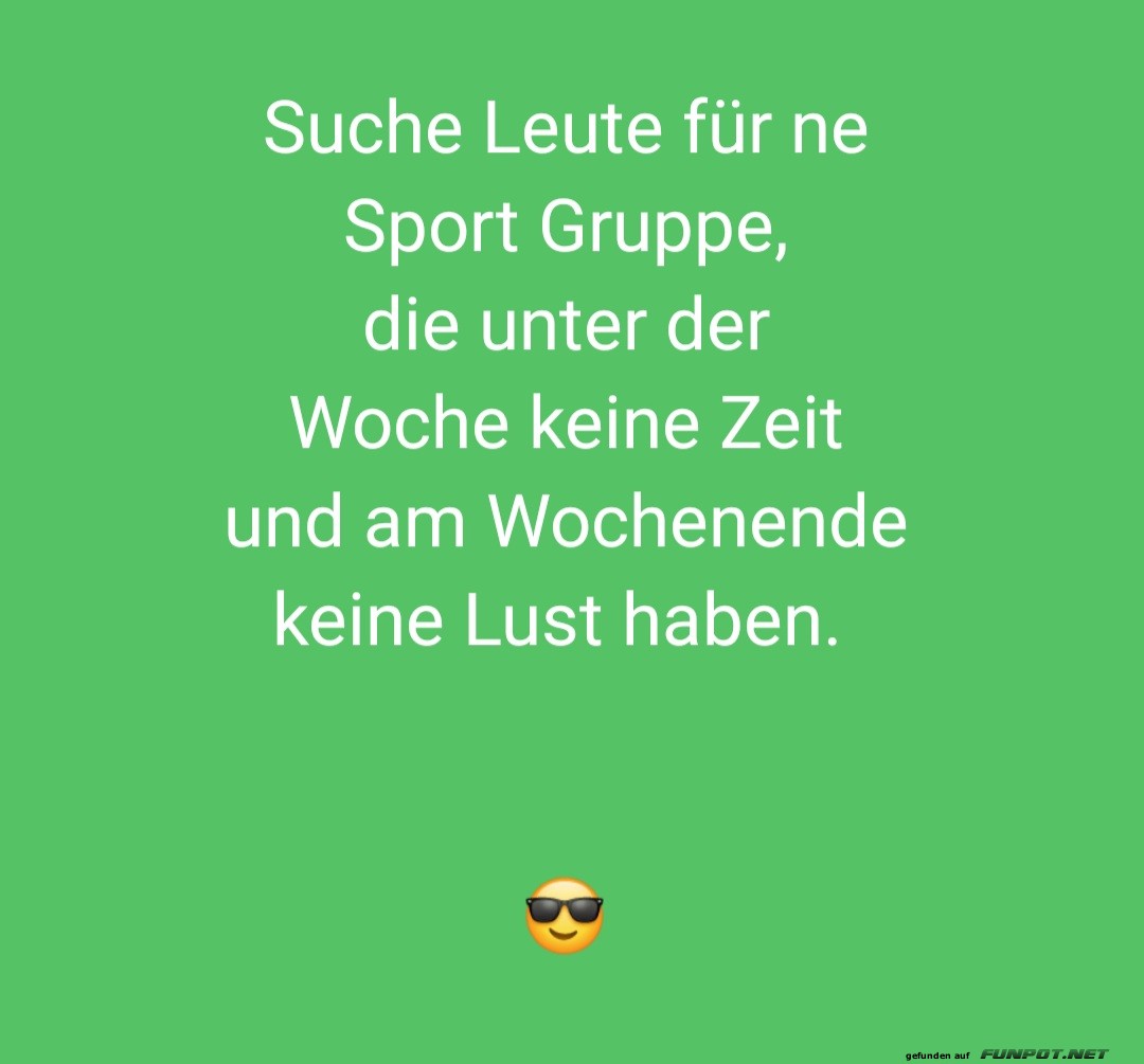 Sportgruppe gesucht