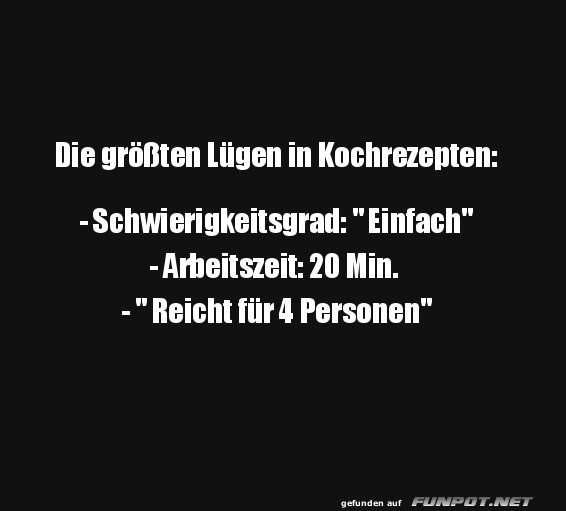 Lgen in Kochrezepten