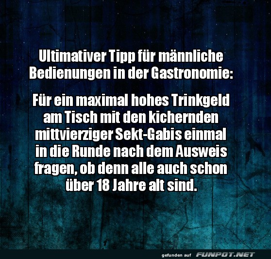 Tipp fr mnnliche Bedienungen