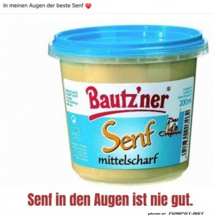 Senf in den Augen