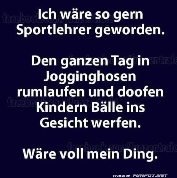 Ich wre gerne Sportlehrer