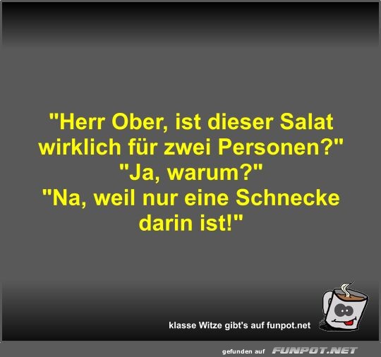 Herr Ober, ist dieser Salat wirklich fr zwei Personen?