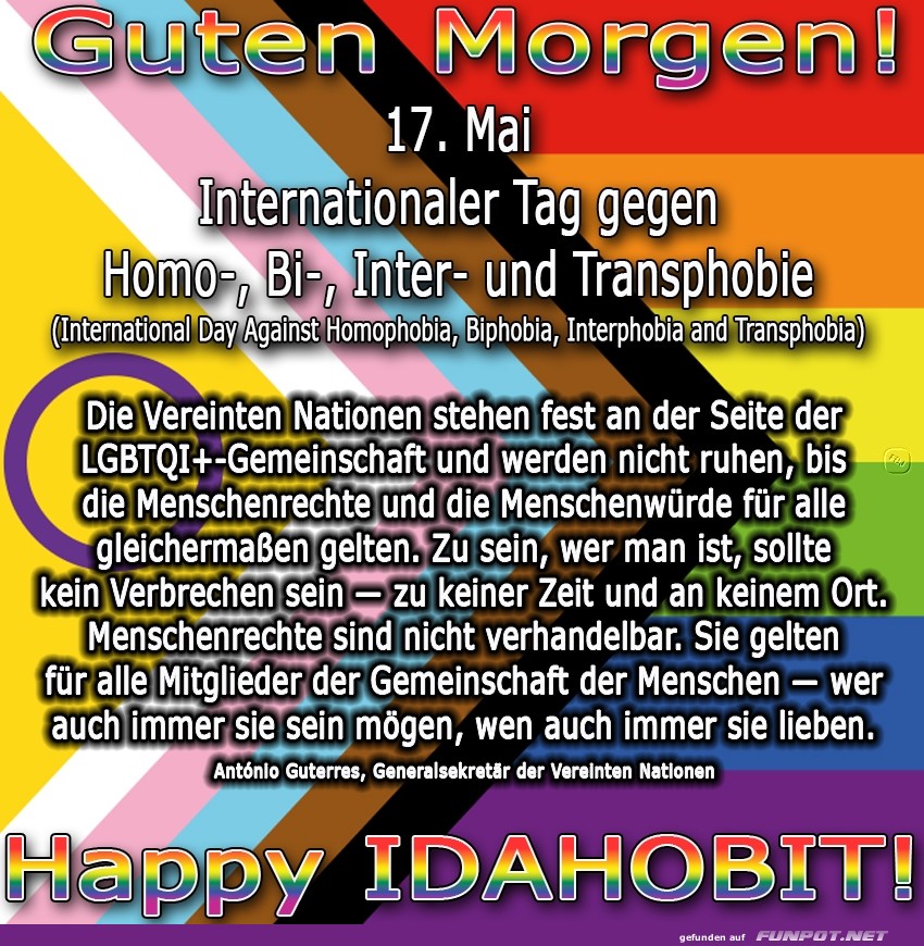 IDAHOBIT Int. Tag gegen Homo-, Bi-, Inter-, und Transphobie