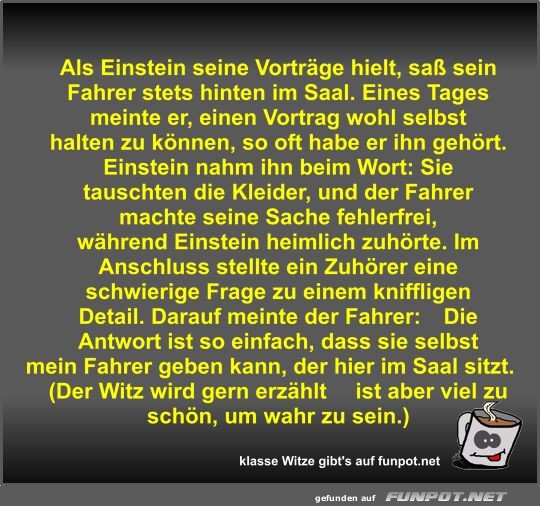 Als Einstein seine Vortrge hielt