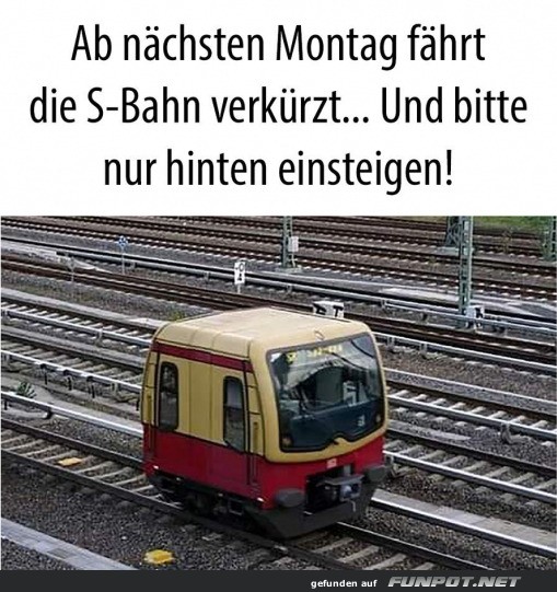 S-Bahn verkürzt S-Bahn verkürzt