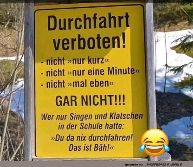 Durchfahrt verboten