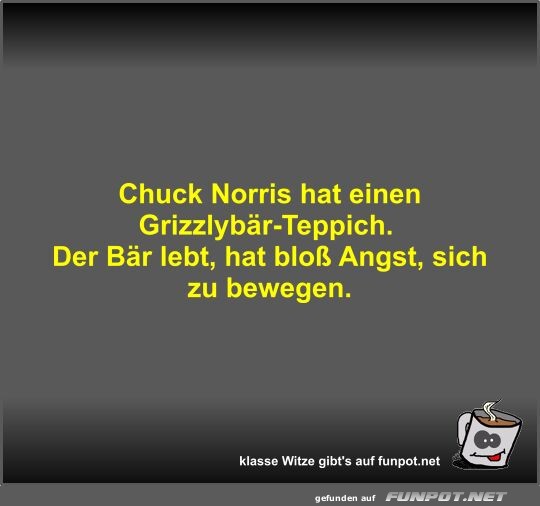 Chuck Norris hat einen Grizzlybr-Teppich