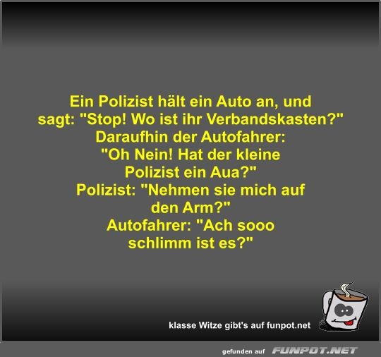 Ein Polizist hlt ein Auto an