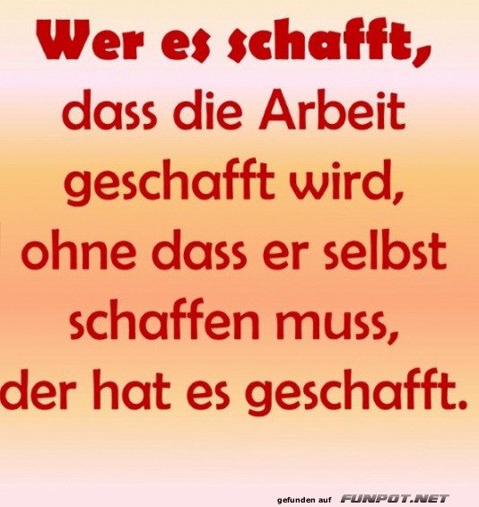 Wer es schafft