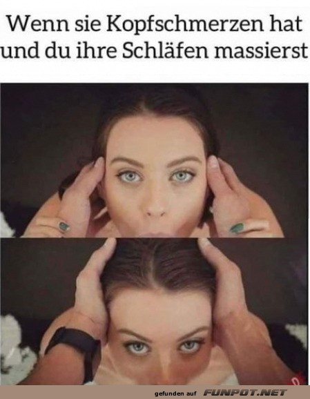 Die Schlfen massieren