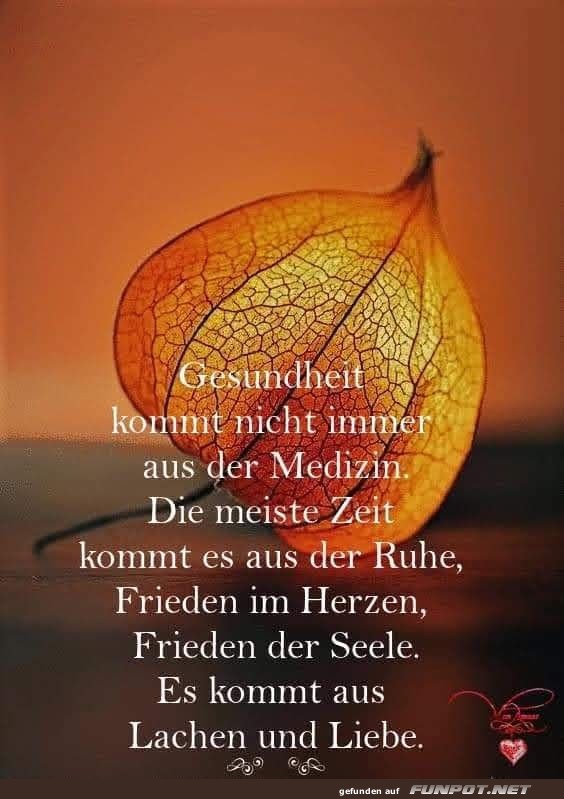 Gesundheit kommt nicht immer aus der Medizin Gesundheit kommt nicht immer aus der Medizin