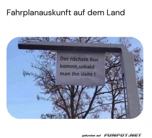 Fahrplanauskunft auf dem Land