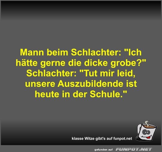 Mann beim Schlachter