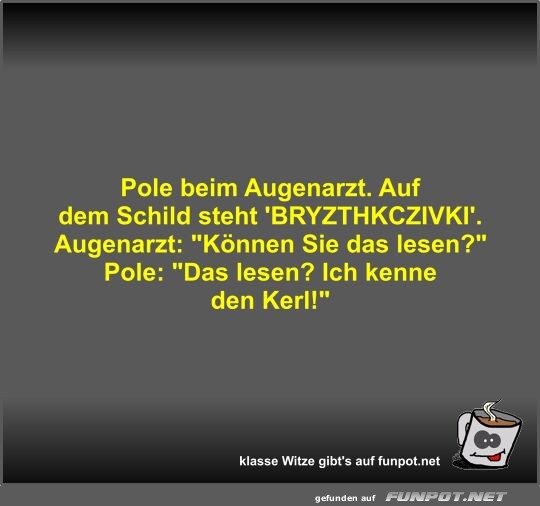 Pole beim Augenarzt