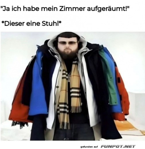 Zimmer aufgerumt