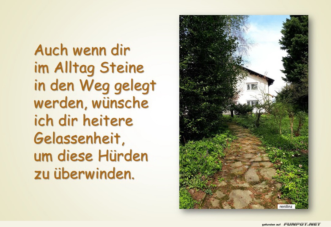 Auch wenn dir im Alltag Steine in den Weg gelegt werden Auch wenn dir im Alltag Steine in den Weg gelegt werden