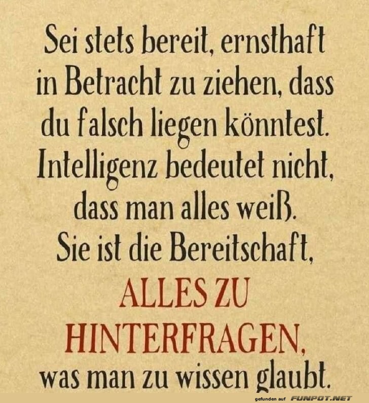 Alles hinterfragen