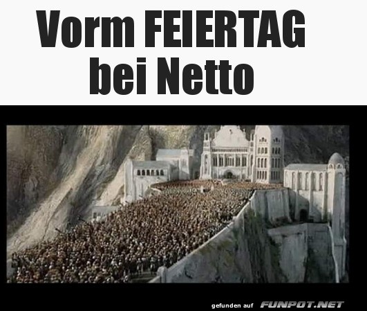 vor dem Feiertag